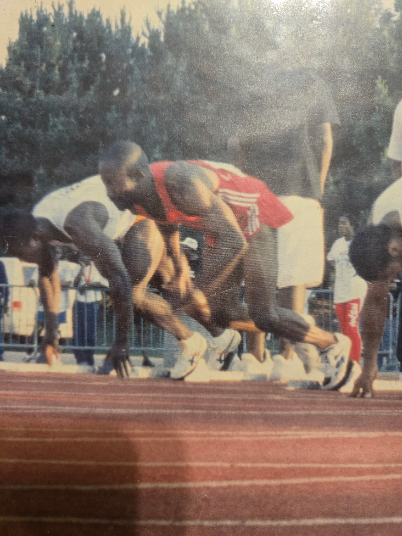 Karl Jones at the starting line